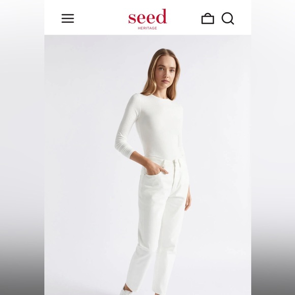 SEED white jeans // size 10 - Picture 3 of 5